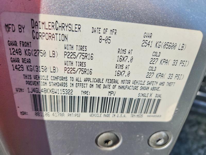 Aukcja sprzedaży 2006 Jeep Liberty, vin: 1J4GL48KX6W115322, numer aukcji: 53432306