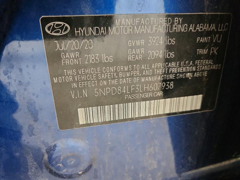 Продажа на аукционе авто 2020 Hyundai Elantra, vin: 5NPD84LF3LH607938, номер лота: 54878036