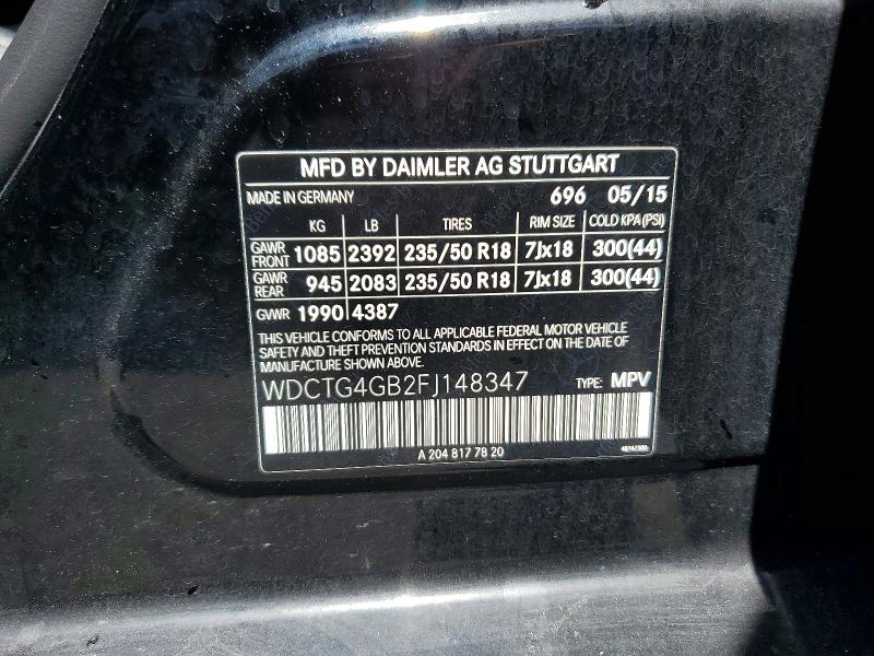 Aukcja sprzedaży 2015 Mercedes-benz Gla, vin: WDCTG4GB2FJ148347, numer aukcji: 55320886