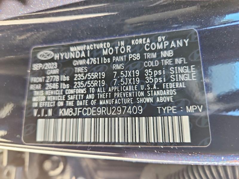 Aukcja sprzedaży 2024 Hyundai Tucson, vin: KM8JFCDE9RU297409, numer aukcji: 52374426