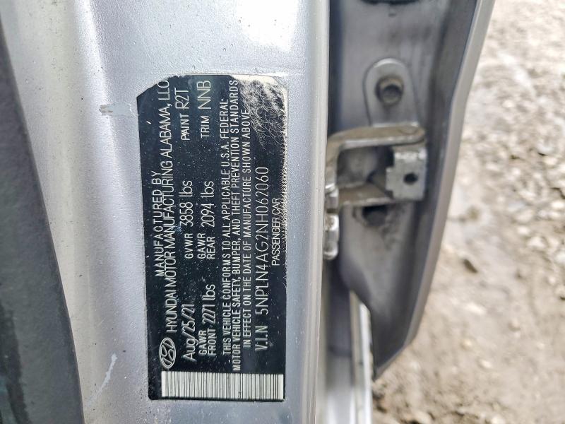 Aukcja sprzedaży 2022 Hyundai Elantra, vin: 5NPLN4AG2NH062060, numer aukcji: 54760866