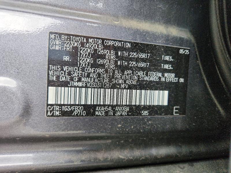 Aukcja sprzedaży 2025 Toyota Rav4 Hyb, vin: JTMMWRFV0SD311267, numer aukcji: 55568126
