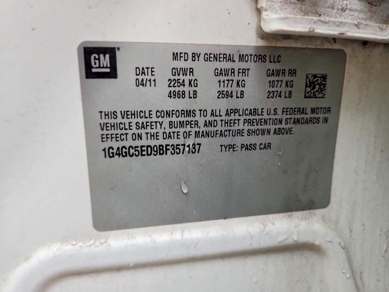 2011 Buick Lacrosse მანქანა იყიდება აუქციონზე, vin: 1G4GC5ED9BF357137, აუქციონის ნომერი: 53267726