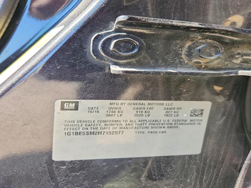 55338636 :رقم المزاد ، 1G1BE5SM2H7152977 vin ، 2017 Chevrolet Cruze مزاد بيع