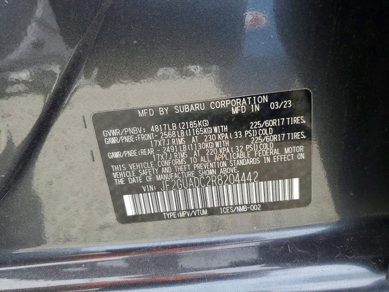 Aukcja sprzedaży 2024 Subaru Crosstrek, vin: JF2GUADC2R8204442, numer aukcji: 54428536