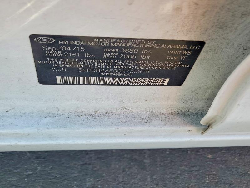 51552766 :رقم المزاد ، 5NPDH4AE0GH755979 vin ، 2016 Hyundai Elantra مزاد بيع