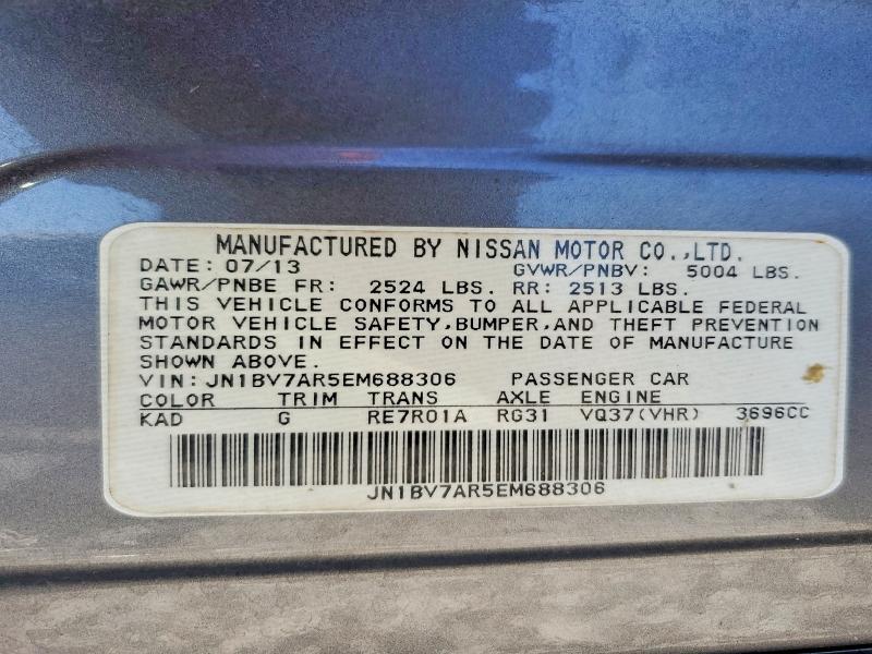 Продажа на аукционе авто 2014 Infiniti Q50, vin: JN1BV7AR5EM688306, номер лота: 52833736