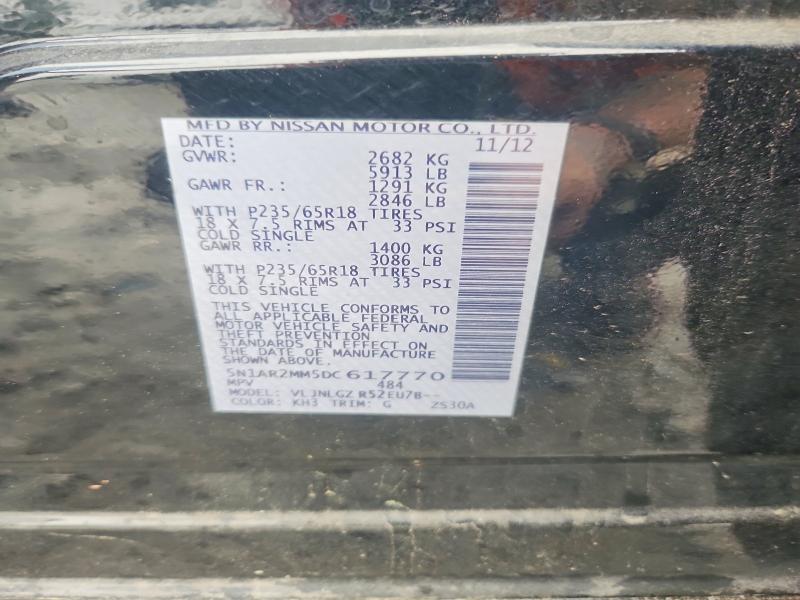 52764866 :رقم المزاد ، 5N1AR2MM5DC617770 vin ، 2013 Nissan Pathfinder مزاد بيع