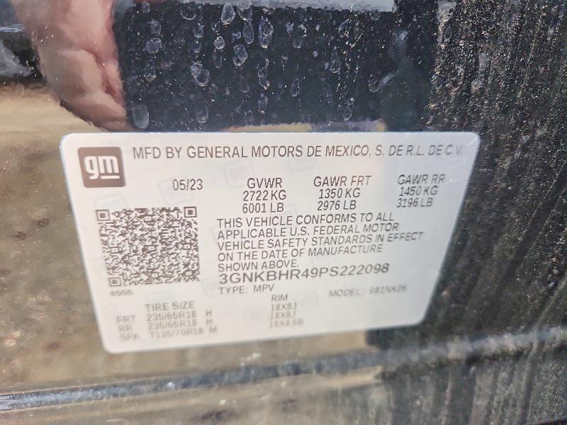 52856366 :رقم المزاد ، 3GNKBHR49PS222098 vin ، 2023 Chevrolet Blazer مزاد بيع