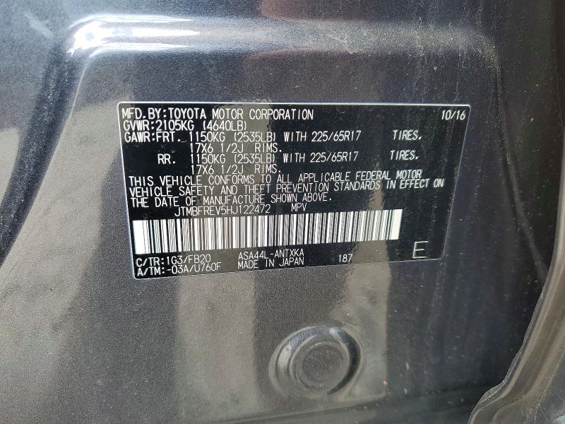 Продажа на аукционе авто 2017 Toyota Rav4, vin: JTMBFREV5HJ122472, номер лота: 55193766