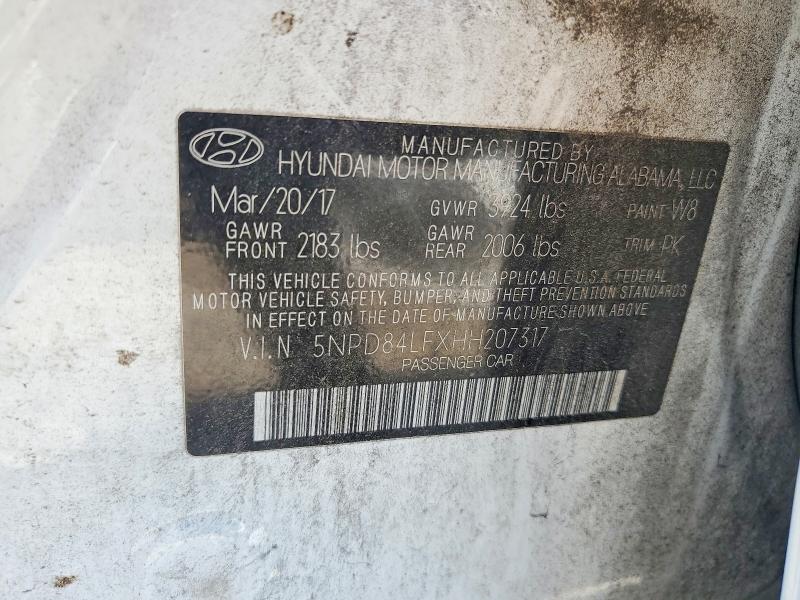 55248236 :رقم المزاد ، 5NPD84LFXHH207317 vin ، 2017 Hyundai Elantra مزاد بيع