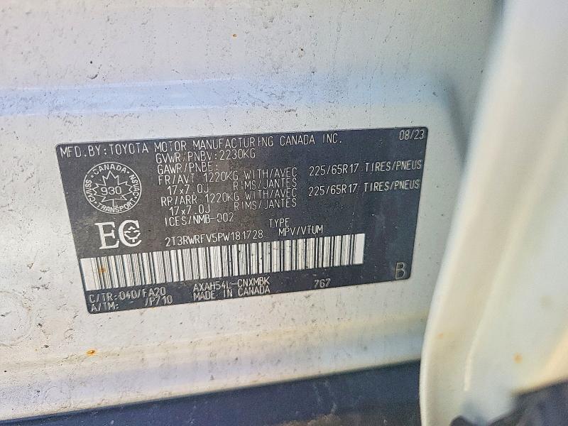 Продажа на аукционе авто 2023 Toyota Rav4 Hybrid, vin: 2T3RWRFV5PW181728, номер лота: 51489356