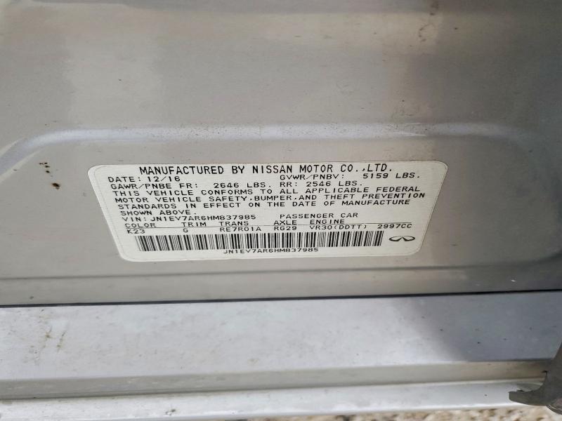 Aukcja sprzedaży 2017 Infiniti Q50, vin: JN1EV7AR6HM837985, numer aukcji: 52485036