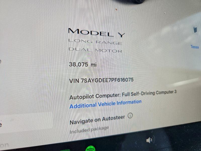 2023 Tesla Model Y მანქანა იყიდება აუქციონზე, vin: 7SAYGDEE7PF616075, აუქციონის ნომერი: 53098116