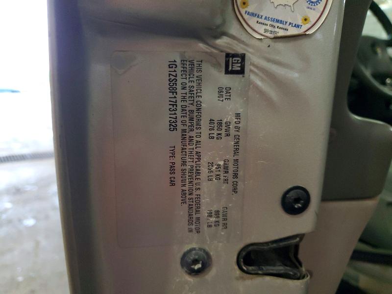 2007 Chevrolet Malibu მანქანა იყიდება აუქციონზე, vin: 1G1ZS58F17F317325, აუქციონის ნომერი: 52495806
