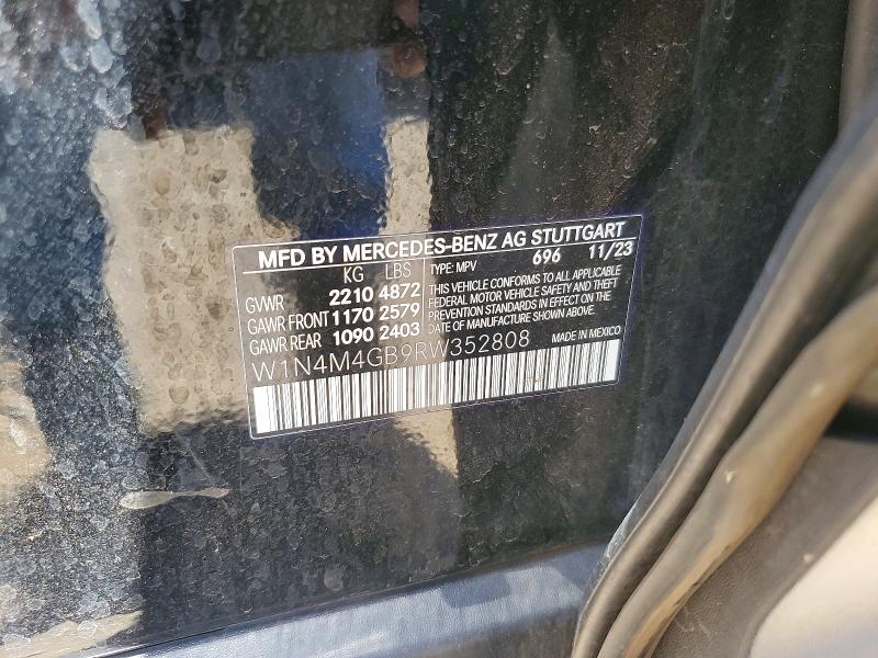 2024 Mercedes-benz Glb მანქანა იყიდება აუქციონზე, vin: W1N4M4GB9RW352808, აუქციონის ნომერი: 54561436