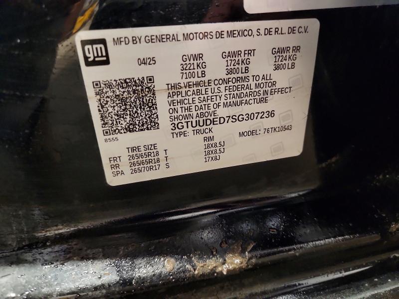 Aukcja sprzedaży 2025 Gmc Sierra, vin: 3GTUUDED7SG307236, numer aukcji: 55521846