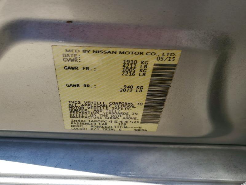 Aukcja sprzedaży 2015 Nissan Altima, vin: 1N4AL3AP0FC454450, numer aukcji: 53816776