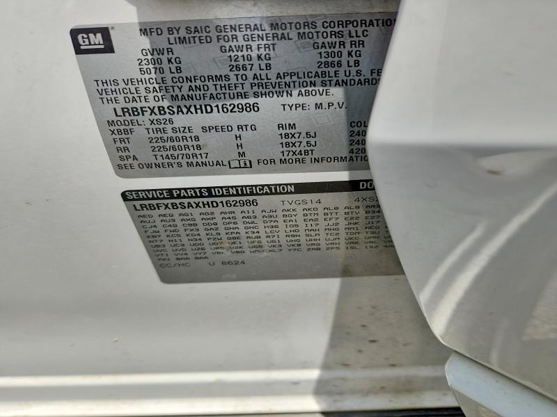 Aukcja sprzedaży 2017 Buick Envision, vin: LRBFXBSAXHD162986, numer aukcji: 52945816