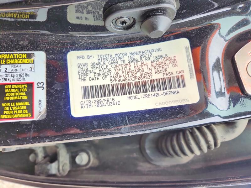 Aukcja sprzedaży 2013 Toyota Corolla, vin: 5YFBU4EEXDP089337, numer aukcji: 54254436