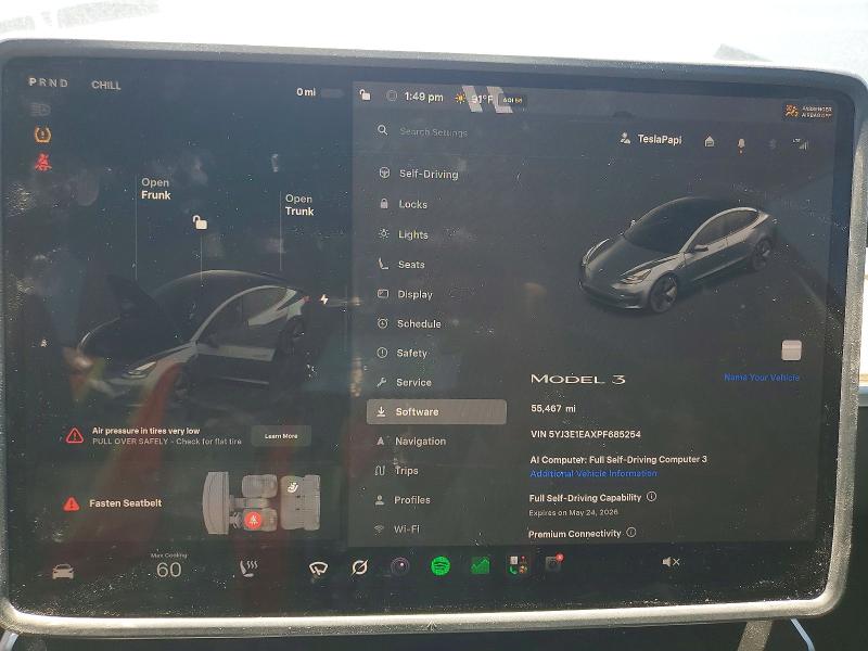 Aukcja sprzedaży 2023 Tesla Model 3, vin: 5YJ3E1EAXPF685254, numer aukcji: 52966076
