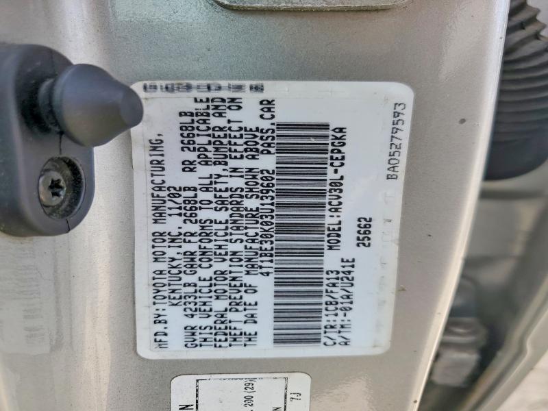 Aukcja sprzedaży 2003 Toyota Camry, vin: 4T1BE30K03U139602, numer aukcji: 54583106
