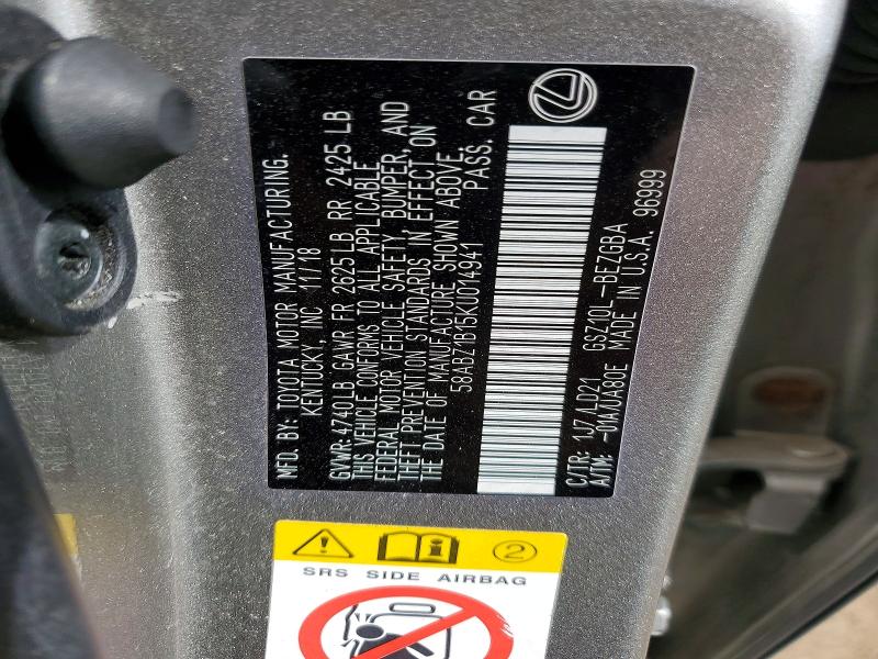 Aukcja sprzedaży 2019 Lexus Es, vin: 58ABZ1B15KU014941, numer aukcji: 51377176