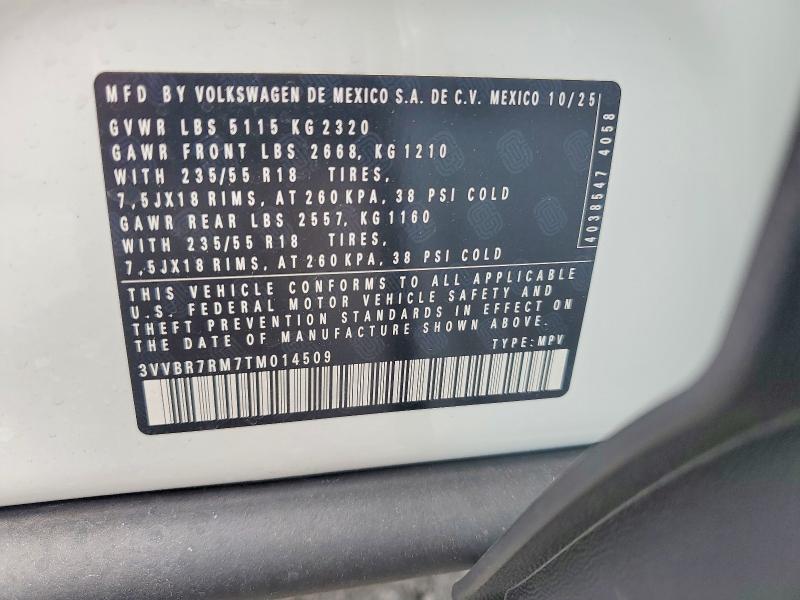 Продаж на аукціоні авто 2026 Volkswagen Tiguan, vin: 3VVBR7RM7TM014509, номер лоту: 54417746
