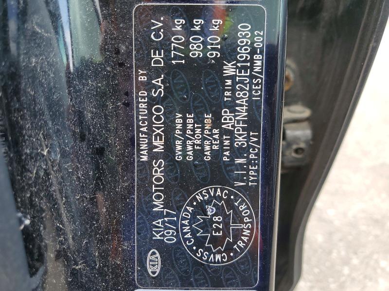 Aukcja sprzedaży 2018 Kia Forte, vin: 3KPFN4A82JE196930, numer aukcji: 52610406