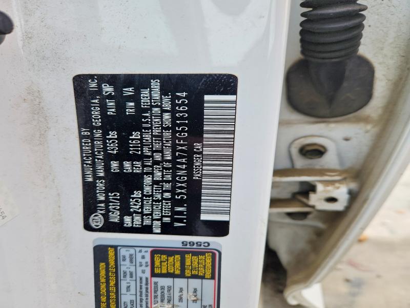 54346896 :رقم المزاد ، 5XXGN4A7XFG513654 vin ، 2015 Kia Optima مزاد بيع