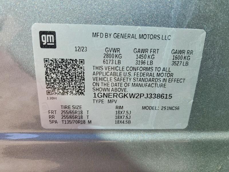 2023 Chevrolet Traverse მანქანა იყიდება აუქციონზე, vin: 1GNERGKW2PJ338615, აუქციონის ნომერი: 53278046