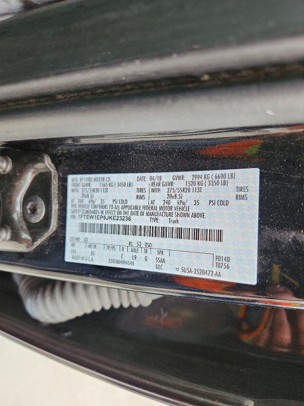 Aukcja sprzedaży 2018 Ford F150, vin: 1FTEW1EP8JKE23236, numer aukcji: 53958546