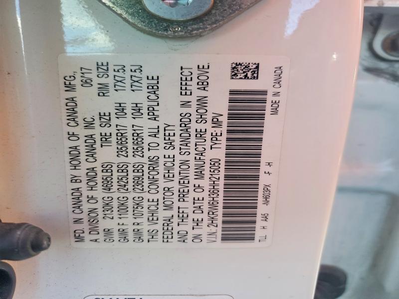 Продажа на аукционе авто 2017 Honda Cr-v, vin: 2HKRW6H36HH215050, номер лота: 53933546
