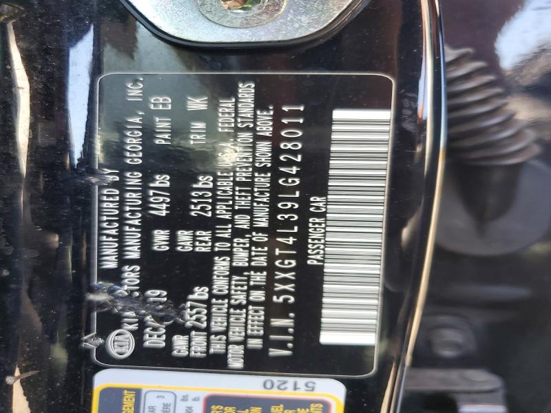 54187816 :رقم المزاد ، 5XXGT4L39LG428011 vin ، 2020 Kia Optima مزاد بيع