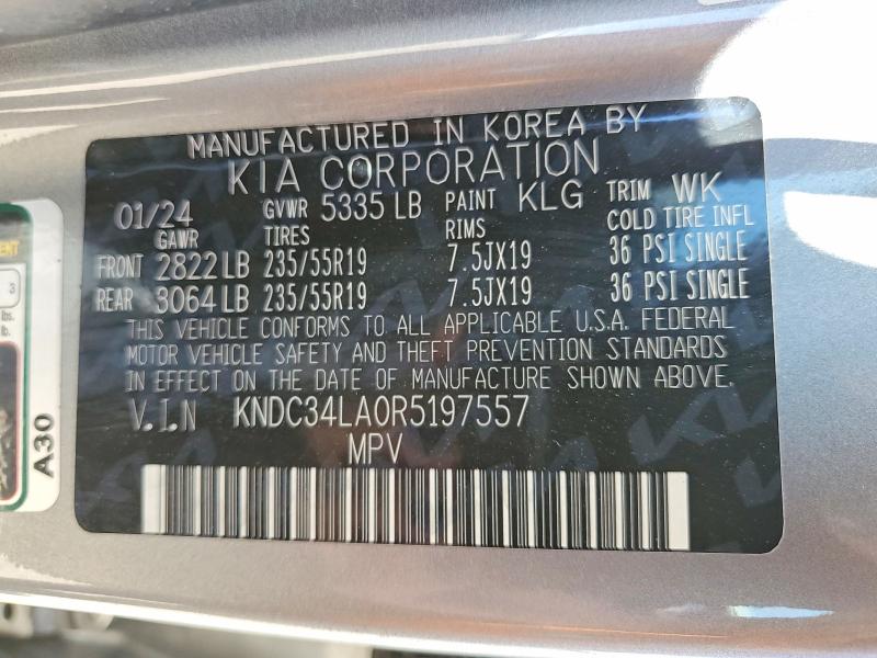 Продажа на аукционе авто 2024 Kia Ev6, vin: KNDC34LA0R5197557, номер лота: 53573516