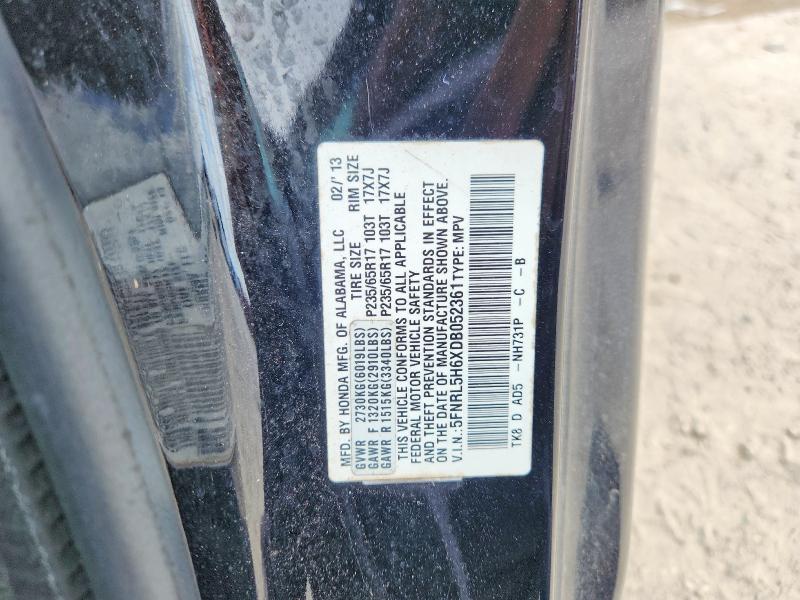 Продаж на аукціоні авто 2013 Honda Odyssey, vin: 5FNRL5H6XDB052361, номер лоту: 54599796