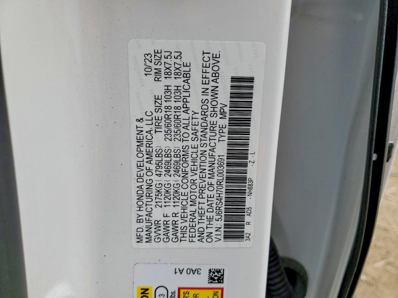 52857946 :رقم المزاد ، 5J6RS4H70RL003691 vin ، 2024 Honda Cr-v مزاد بيع