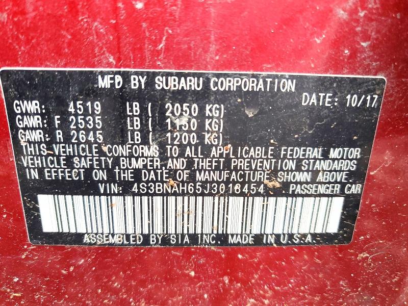 Aukcja sprzedaży 2018 Subaru Legacy, vin: 4S3BNAH65J3018454, numer aukcji: 55275336