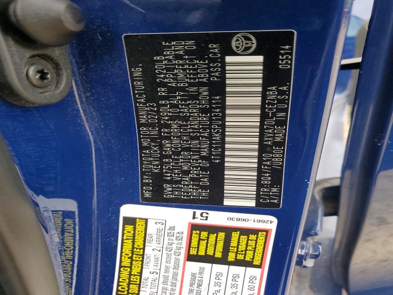 55079606 :رقم المزاد ، 4T1C11AK5PU134114 vin ، 2023 Toyota Camry مزاد بيع
