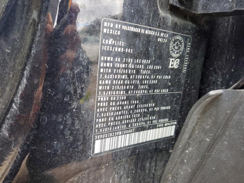 2024 Volkswagen Taos მანქანა იყიდება აუქციონზე, vin: 3VVUX7B23RM100481, აუქციონის ნომერი: 53596896