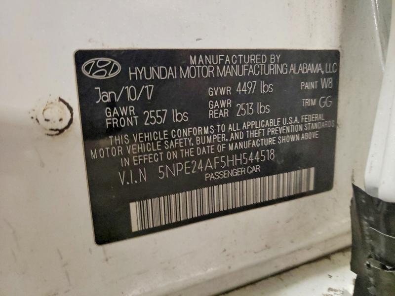 Продажа на аукционе авто 2017 Hyundai Sonata, vin: 5NPE24AF5HH544518, номер лота: 54657806