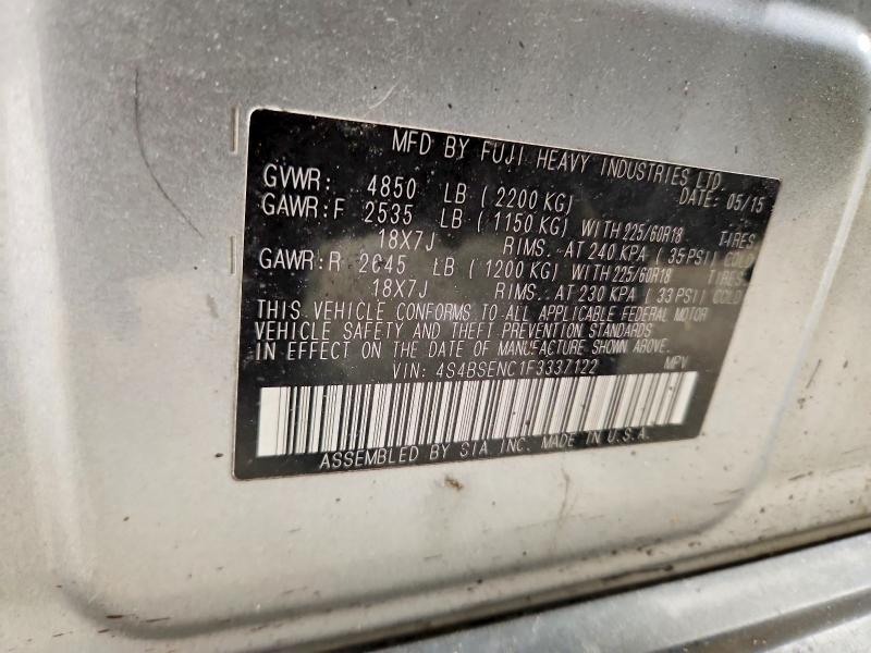 Aukcja sprzedaży 2015 Subaru Outback, vin: 4S4BSENC1F3337122, numer aukcji: 52035366