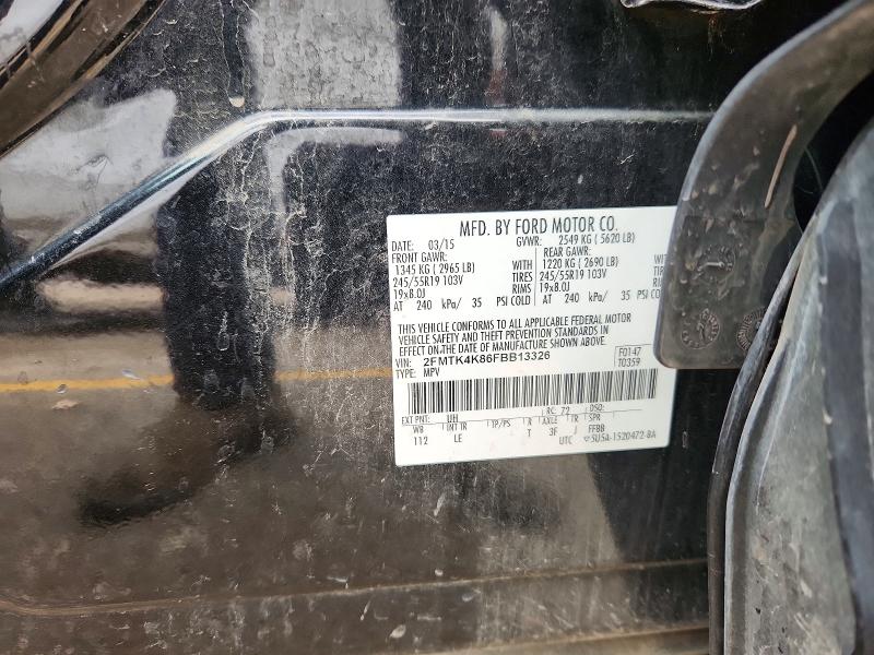 Продаж на аукціоні авто 2015 Ford Edge, vin: 2FMTK4K86FBB13326, номер лоту: 54177236