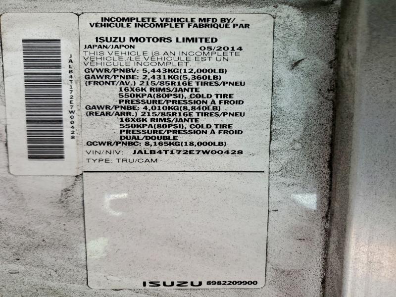 Aukcja sprzedaży 2014 Isuzu Npr, vin: JALB4T172E7W00428, numer aukcji: 53124096