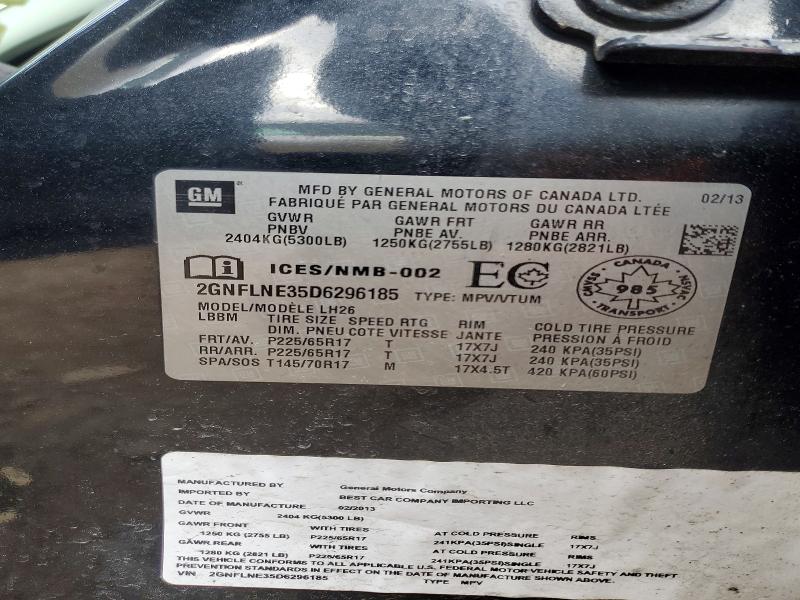 2013 Chevrolet Equinox მანქანა იყიდება აუქციონზე, vin: 2GNFLNE35D6296185, აუქციონის ნომერი: 53262516