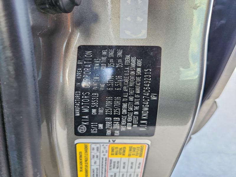 Aukcja sprzedaży 2012 Kia Sedona, vin: KNDMG4C74C6432315, numer aukcji: 53133326