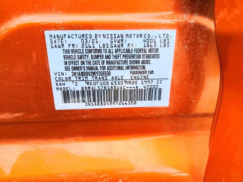 Продажа на аукционе авто 2021 Nissan Sentra, vin: 3N1AB8DV2MY266508, номер лота: 54768436