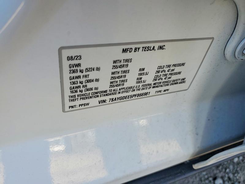 Aukcja sprzedaży 2023 Tesla Model Y, vin: 7SAYGDEE5PF866981, numer aukcji: 52939396