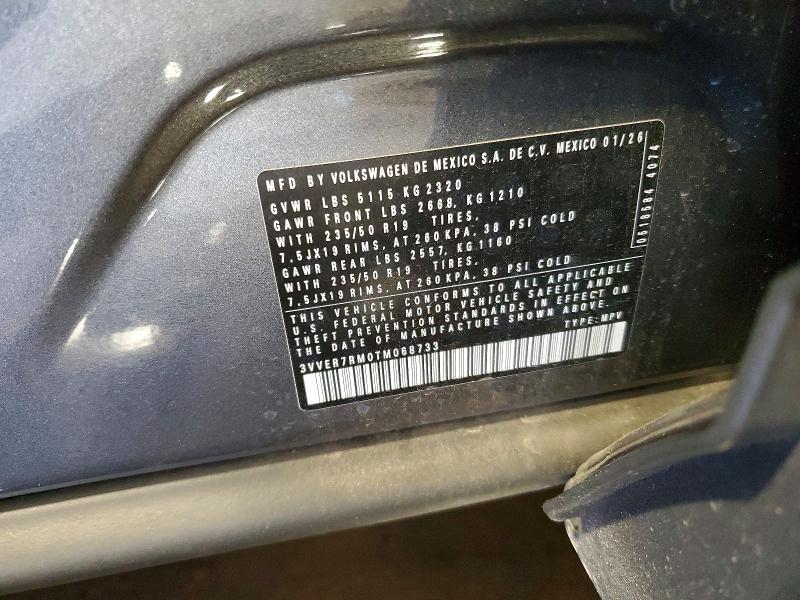 Продажа на аукционе авто 2026 Volkswagen Tiguan, vin: 3VVER7RM0TM068733, номер лота: 55635866