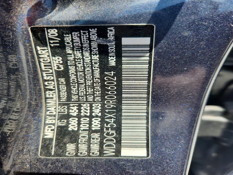 Продажа на аукционе авто 2009 Mercedes-benz C, vin: WDDGF54X19R066024, номер лота: 52732676
